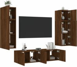 vidaXL 6 darab barna tölgyszínű szerelt fa TV-bútor LED-del (3216838)