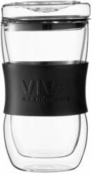 Viva Cană de călătorie MINIMA 450 ml, negru, sticlă, Viva Scandinavia