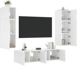 vidaXL 6 darab fehér szerelt fa fali TV-bútor LED-del (3216832)