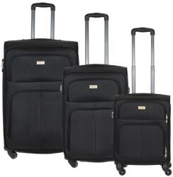 ORMI Zenit fekete 4 kerekű 3 részes bőrönd szett (Zenit-szett-fekete)