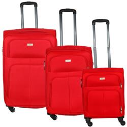 ORMI Zenit piros 4 kerekű 3 részes bőrönd szett (Zenit-szett-piros)