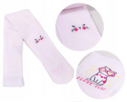 Yo! Baby pamut harisnyanadrág lány (56-62) - rózsaszín/szemüveges cica - babyshopkaposvar