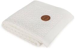 Ceba - Păturică tricotată din lână 90x90 crem pachet cadou (W-812-110-171)