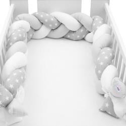 New Baby - Protecție saltea pătuț pentru pătuț Starfish gri și alb (8596164072349)