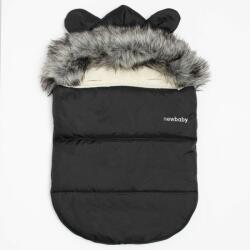 New Baby - Iarnă de lux sac de picioare cu glugă și urechi Alex Wool black (8596164136010)