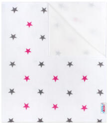 New Baby pelenkázó alátét flanell csillagok rózsaszín - babymax