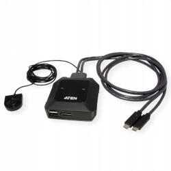 ATEN Switch KVM Aten US3312 2-Port USB-C 4K DisplayPort KVM Switch with Remote Port Selector (US3312-AT)