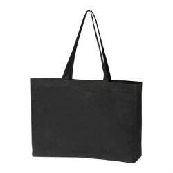  Vászontáska hosszúfülű 57x9x36, 5cm 270g/m2 pamut, fekete nagyméretű strapabíró