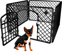 MUVU Ketrec kerítés kutyafuttató kölyök macska 90 x 90 x 60 cm nagy fekete