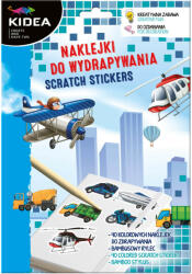 DERFORM Képkarcoló szett, matricák, járművek, Kidea (DFM-WNAKA)