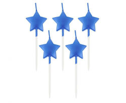 Godan Metallic Blue Star, Kék csillag tortagyertya, gyertya szett 5 db-os (MLG129977)