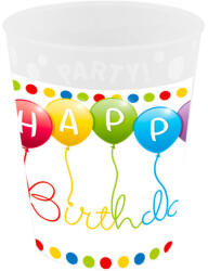 Procos Happy Birthday Streamers pohár, műanyag 250 ml (PNN96257)