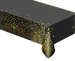Black Gold Dots, Fekete fólia asztalterítő 137x183 cm (MLG173178) - mesesajandek