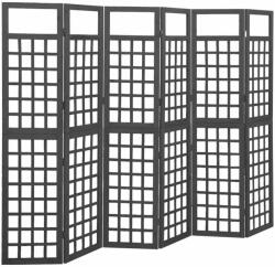 vidaXL 6 paneles fekete fenyőfa térelválasztó/lugasrács 242, 5 x 180 cm 316485