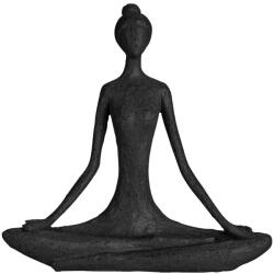 4home Decorațiune Yoga Lady negru, 18, 5 x 19 x 5 cm, polystone