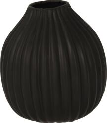 4-Home Vază cu dungi Maeve negru, 12 x 14 cm, dolomit