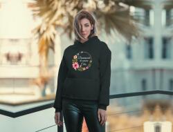 Personal Hanorac damă cu text personalizat - Domnișoară de onoare flori Mărimea - Adult: S, Culori: Negru