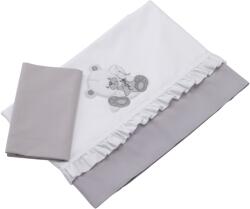 Azzurra Set Lenjerie Bumbac Pentru Patut Co-Sleeping 3 Piese Contact Dido Azzurra Alb & Gri