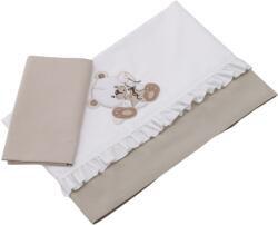 Azzurra Set Lenjerie Bumbac Pentru Patut Co-Sleeping 3 Piese Contact Dido Azzurra Alb & Crem