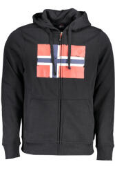 Norway Hanorac barbati cu fermoar si imprimeu cu logo negru (FI-129444_NEBLACK_M)
