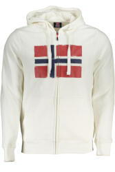 Norway Hanorac barbati cu fermoar si imprimeu cu logo alb (FI-129444_BIOFFWHITE_XL)