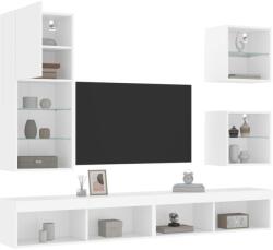 vidaXL 5 darab fehér szerelt fa fali TV-bútor LED-del (3216675)