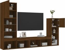 vidaXL 4 darab barna tölgyszínű szerelt fa TV-bútor LED-del (3216653) - vidaxl