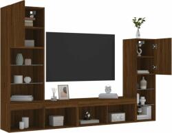 vidaXL 4 darab barna tölgyszínű szerelt fa TV-bútor LED-del (3216660)