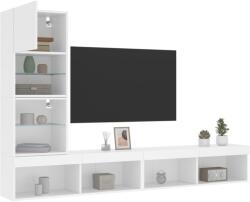 vidaXL 4 darab fehér szerelt fa fali TV-bútor LED-del (3216640) - vidaxl