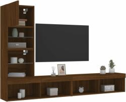 vidaXL 4 darab barna tölgyszínű szerelt fa TV-bútor LED-del (3216646)