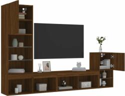 vidaXL 4 darab barna tölgyszínű szerelt fa TV-bútor LED-del (3216667)