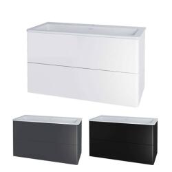 Mereo Mereo, Mereo Siena, fürdőszobaszekrény öntött márvány mosdóval 101 cm, fehér fényes, MER-CN412M1 (MER-CN412M1)