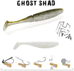 Herakles GHOST SHAD 10cm WHITE/SILVER (ARHKAU06) - koi-farm