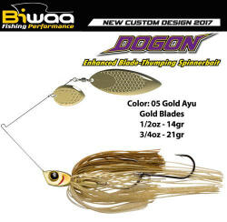 Biwaa SPINNERBAIT DOGON 3/4oz 21gr 05 Gold Ayu-Gold Blades (B001566)