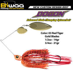Biwaa SPINNERBAIT DOGON 3/4oz 21gr 03 Red Tiger-Gold Blades (B001564)