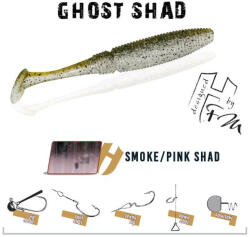 Herakles GHOST SHAD 10cm SMOKE PINK SHAD (ARHKAU03) - koi-farm