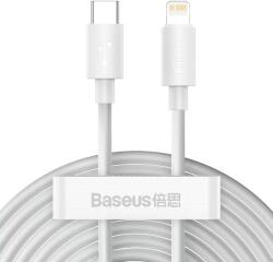 Baseus Kit cablu de date Baseus Simple Wisdom USB-C la Lightning 1.5m Alb (6953156230323)