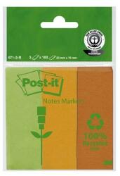 Post-it 671-3-R oldaljelölő 25 x 76 mm, 3x100 lap