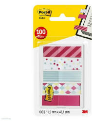 Post-it Mintás keskeny jelölőcimke csomag 12x43 mm, 684-CAN5-EU, 5x20 mintás címke, "candy