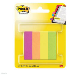 Post-it Jelölőlapok 12, 7 x 44, 4 mm, 4 x 50 lap (neon színek) 670-4CA-EU