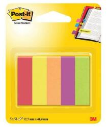 Post-it Jelölőlapok 12, 7 x 44, 4 mm, 5 x 50 lap (neon színek) 670-5JA-EU