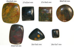 Cabochon Jasp Heliotrop Mineral Natural - Picatura - Rotund - Patrat - Dreptunghi - 16-36x13-32x5-6 mm - 1 Buc