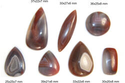  Cabochon cu Gaura Agata de Botswana - Picatura - Oval - Rotund - Dreptunghi - 31-57x17-32x5-9 mm - 1 Buc