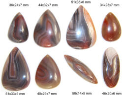  Cabochon Agata de Botswana cu Gaura Mineral Natural - Picatura - Oval - 34-51x14-35x5-7 mm - 1 Buc