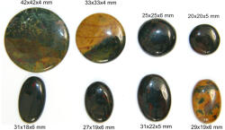  Cabochon Jasp Heliotrop Mineral Natural - Picatura - Rotund - Dreptunghi - 25-36x24-30x6-8 mm - 1 Buc
