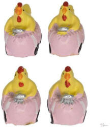 Bloomi Kakas tojásban poly 2, 9x2, 1x3cm rózsaszín, sárga S/4 @ (DD64733)