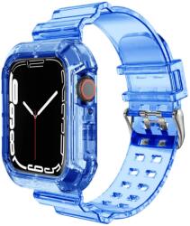 SmartWatcherz Átlátszó Szilikon Apple Watch Szíj és Tok - Kék, 38mm, 40mm, 41mm (95581)