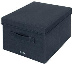 LEITZ Doboz, szövet borítású, M méret, LEITZ "Fabric", sötétszürke (61440089) - iroszer24