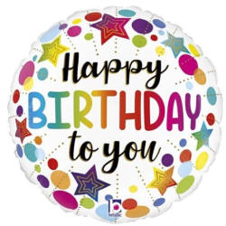 Balloons4party Balon folie rotund mini figurina Happy Birthday to you 23 cm