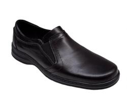  Pantofi barbati casual din piele naturala, cu elastic, marimi pana la 47, pe calapod lat - GKR08N - ciucaleti